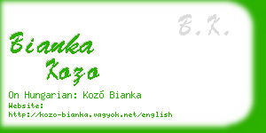 bianka kozo business card