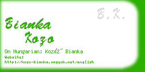 bianka kozo business card